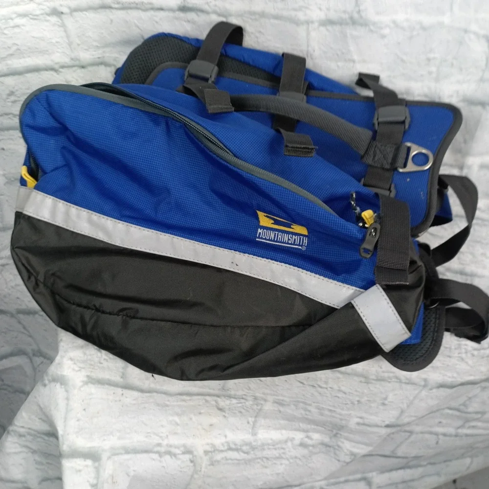 Mountainsmith K9 Pack Blue Large Dog Hiking Backpack Saddlebag Reflective s11